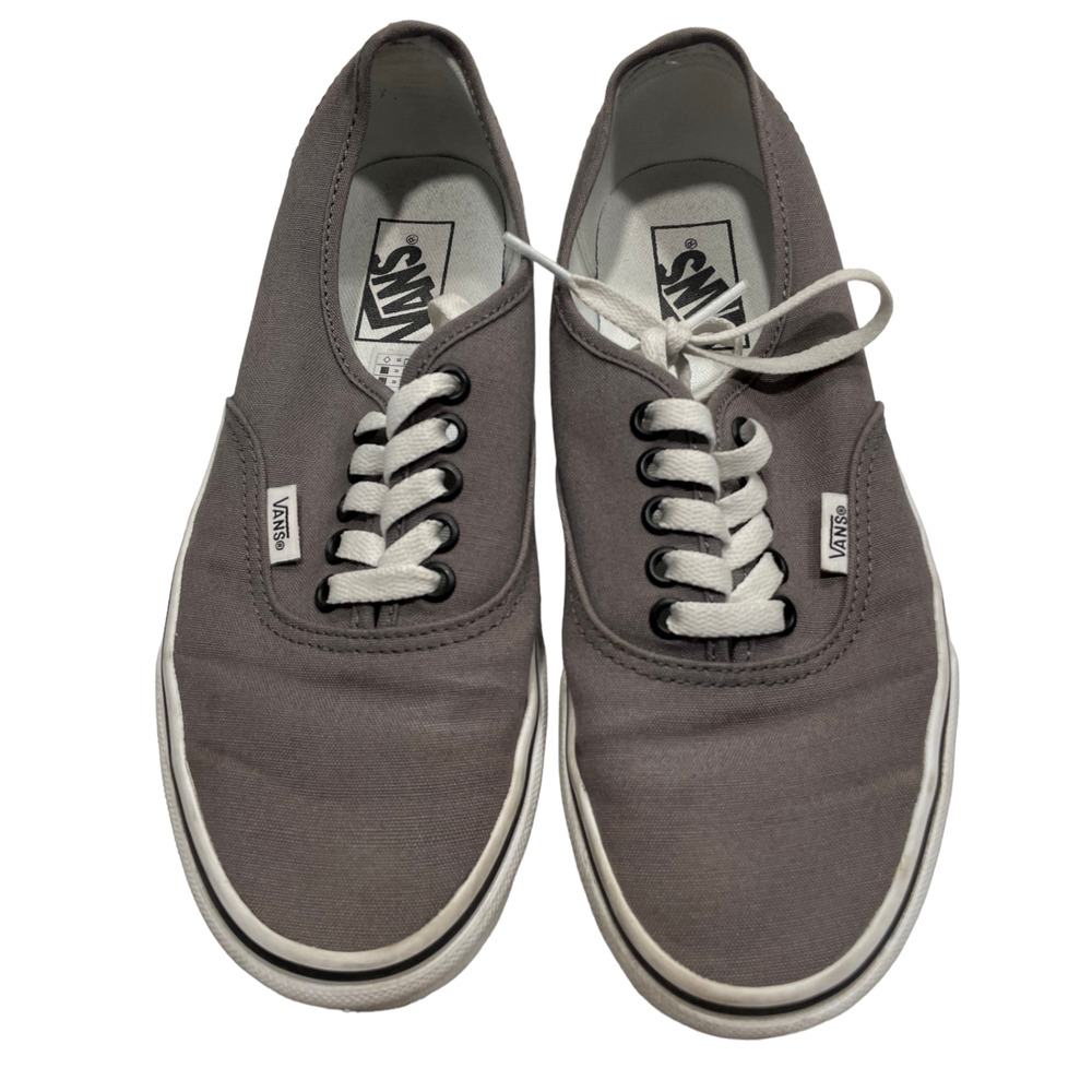 Vans Men's Size 7 Womens 8.5 Gray Low-Top Sneakers Lace Up Canvas Skate Shoes
